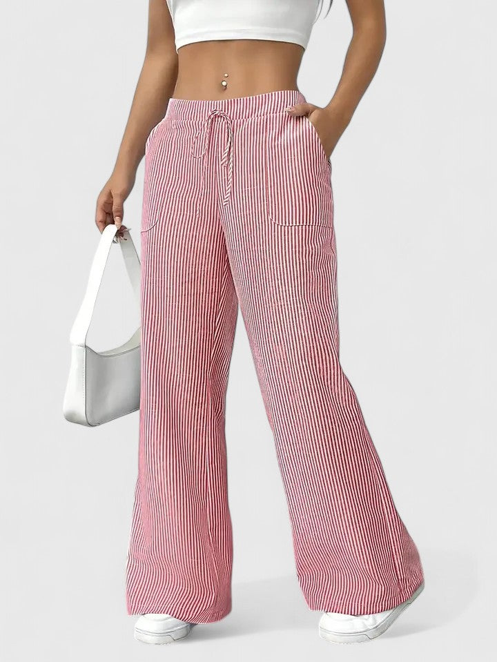 Juliette™ | Pantalon large rayé