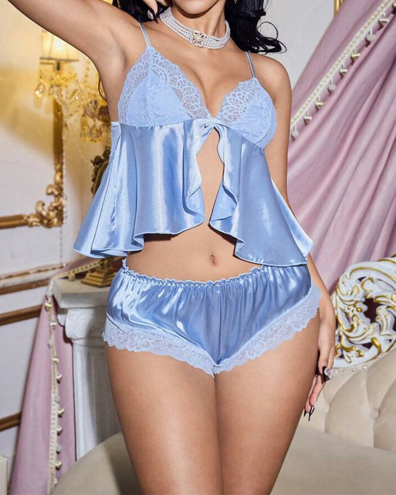 Amara™ | Pyjama de Luxe pour Femmes avec Détails en Dentelle et Volants