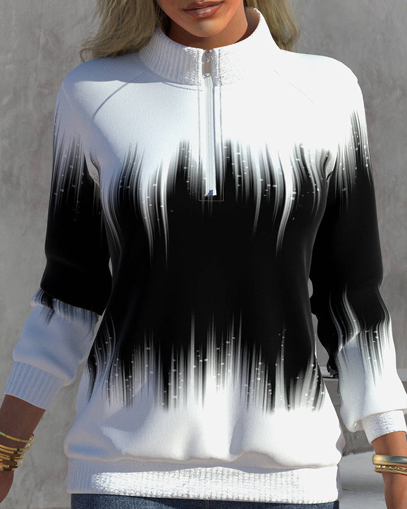 Liora™ | Pull à col montant et imprimé dégradé