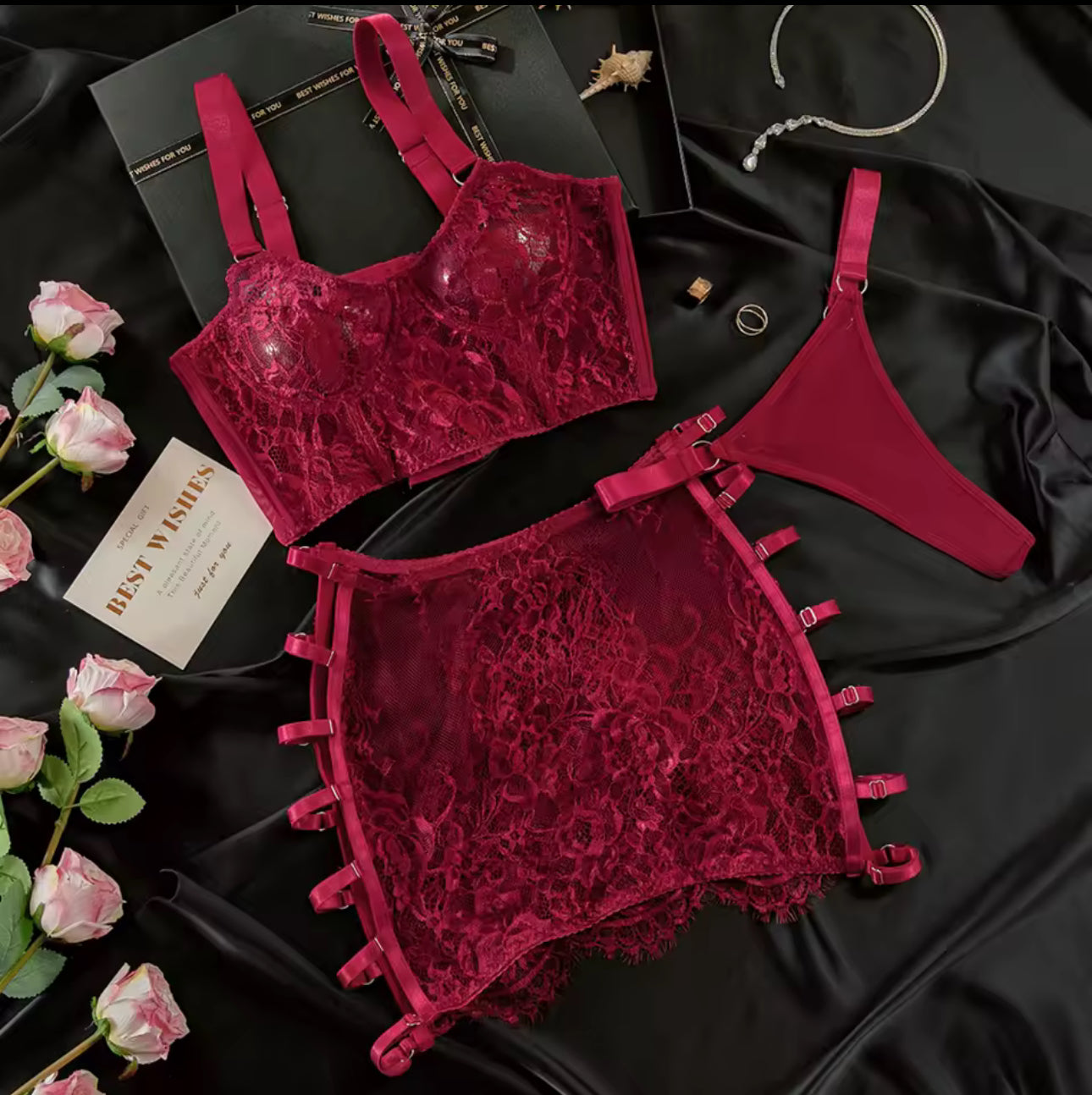 L’Livia™ | Ensemble Lingerie Rouge Désir