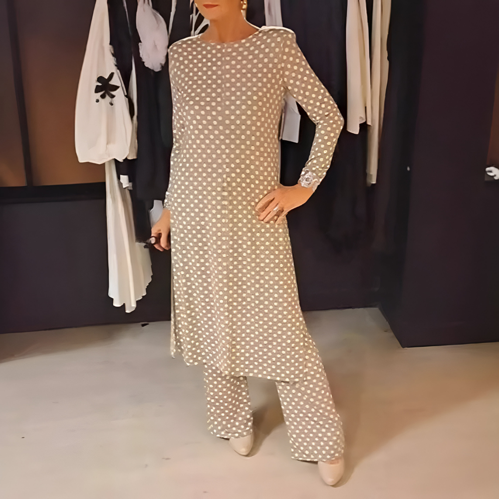 Sylviane™ | Ensemble de Deux Pièces avec des Pois Joyeux