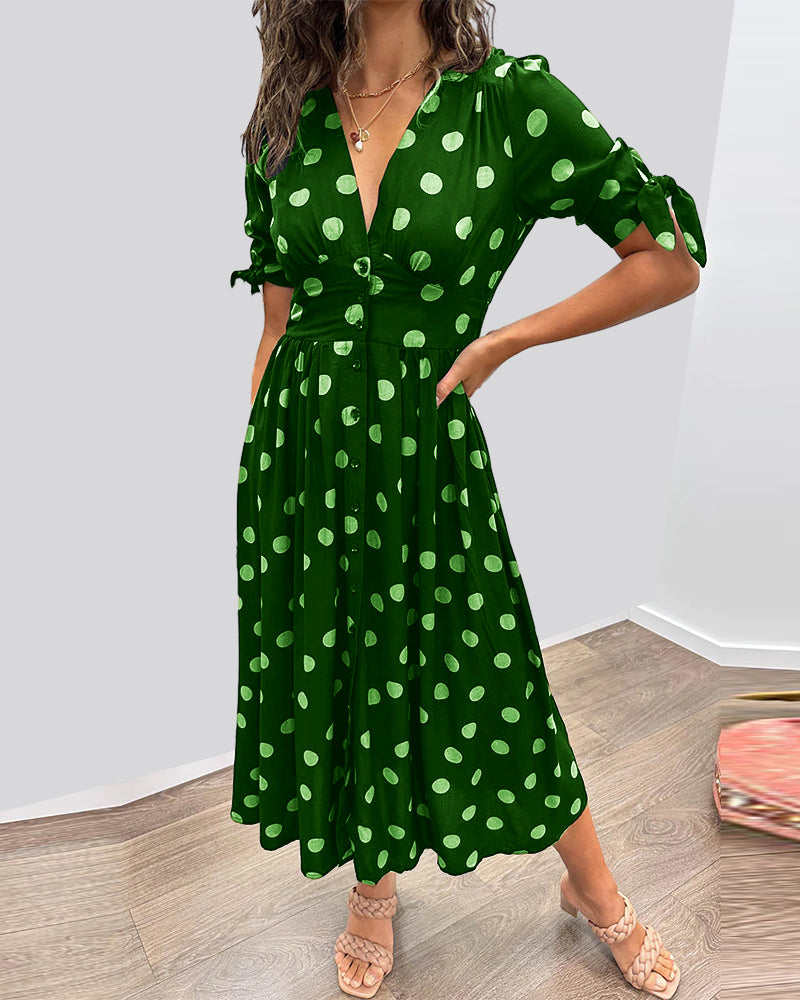 La Caroline™ | Robe Élégante à Pois