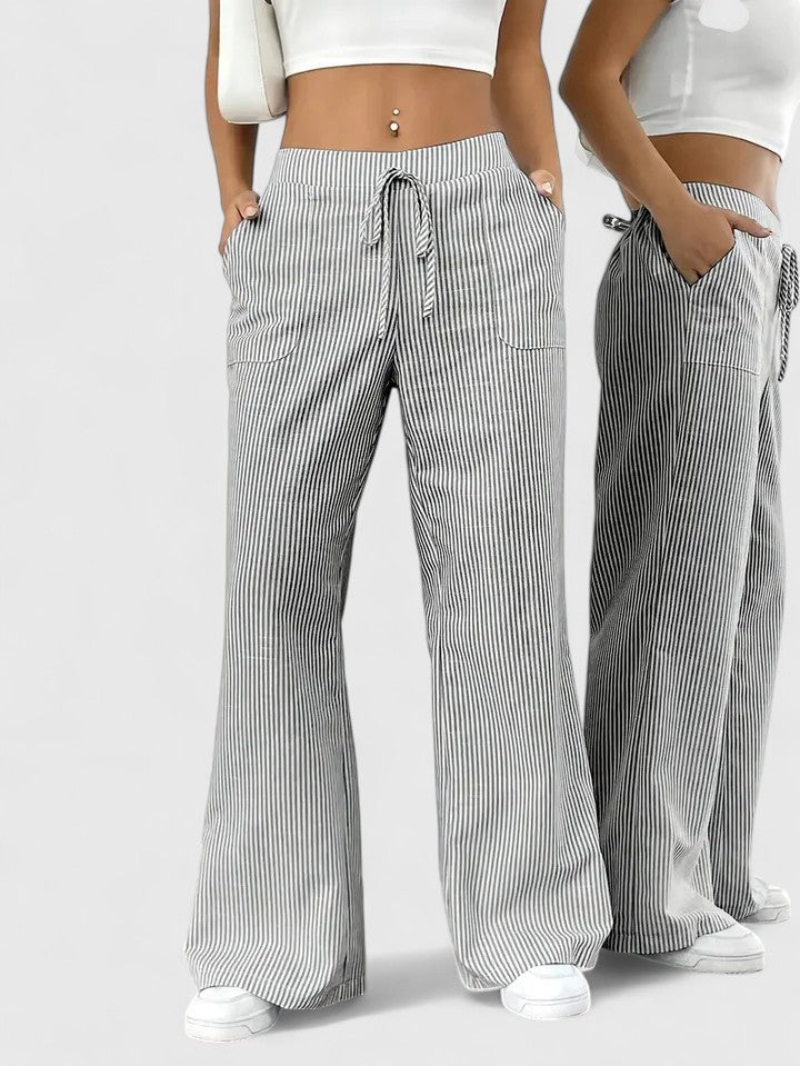 Juliette™ | Pantalon large rayé