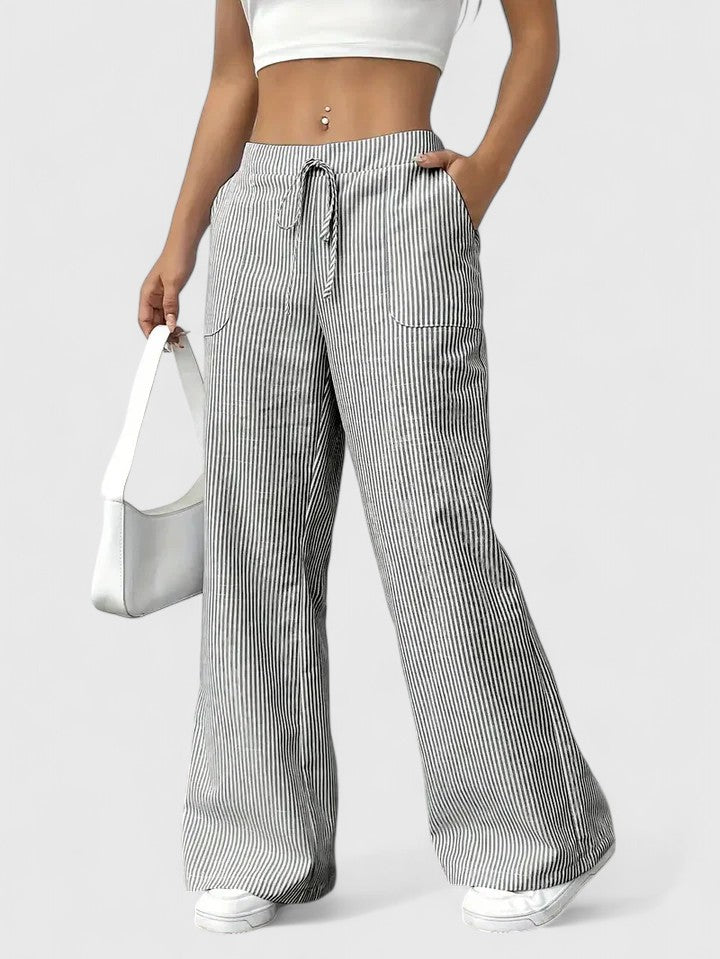 Juliette™ | Pantalon large rayé