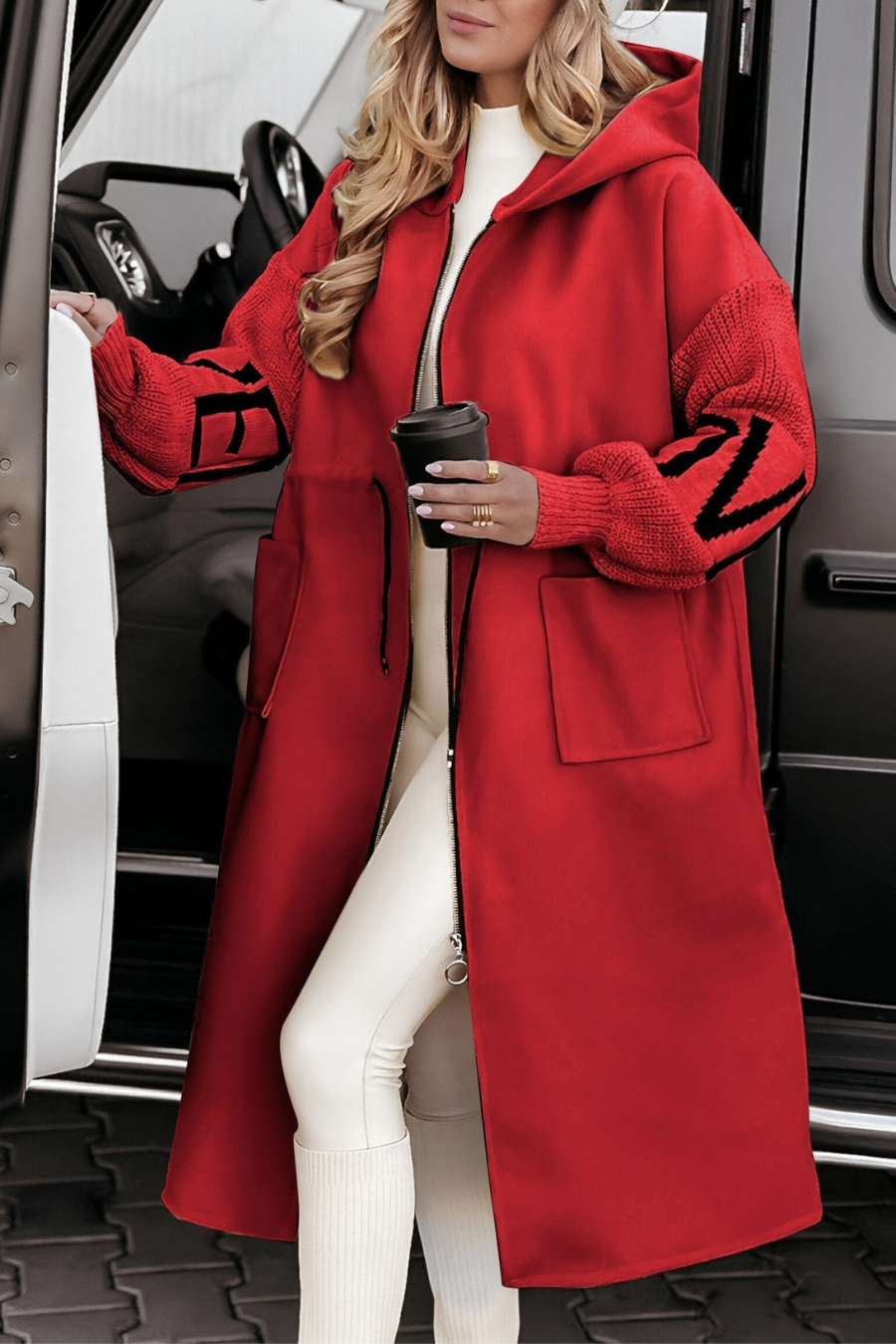 Mila™ | Manteau Femme avec Manches Tricotées