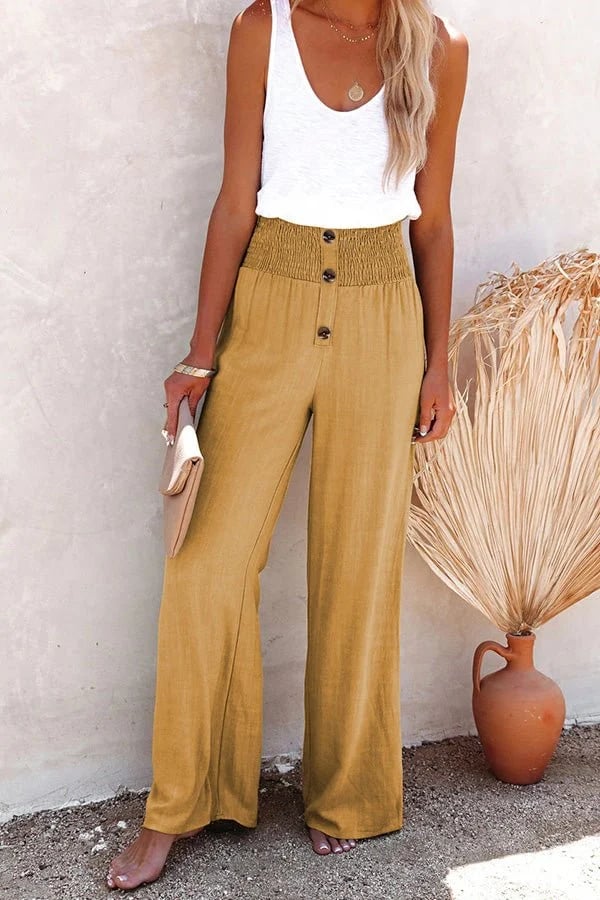 La Livia™ | Pantalon en Lin à Taille Haute