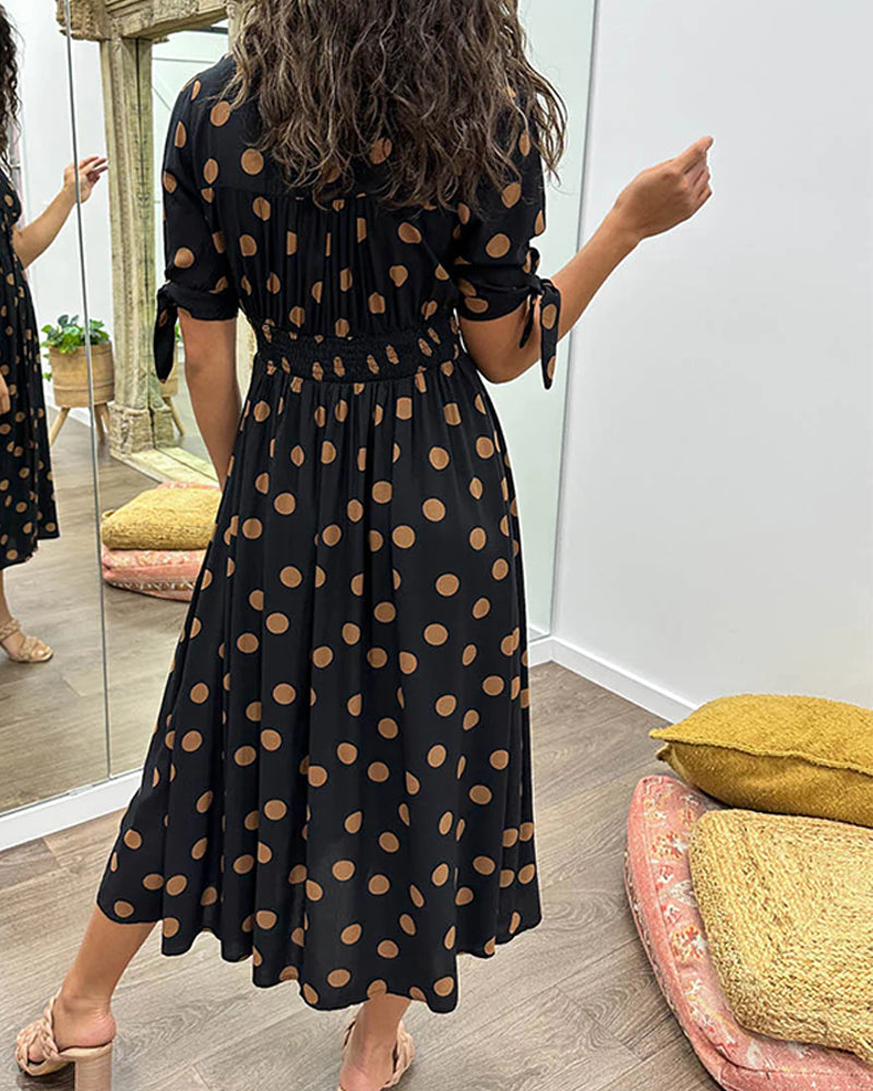 La Caroline™ | Robe Élégante à Pois