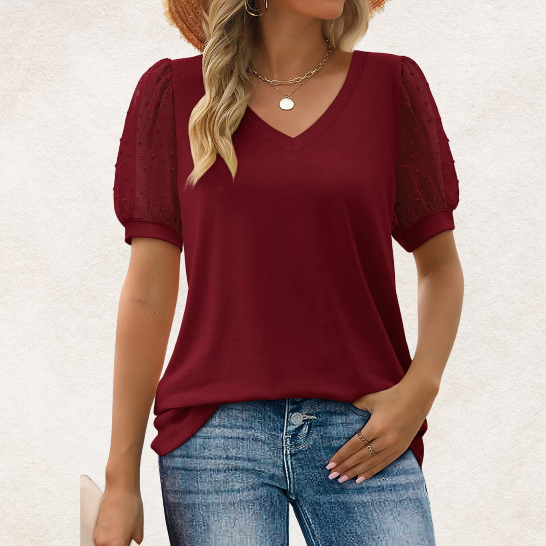 Selina™ | Top Élégant à Col en V