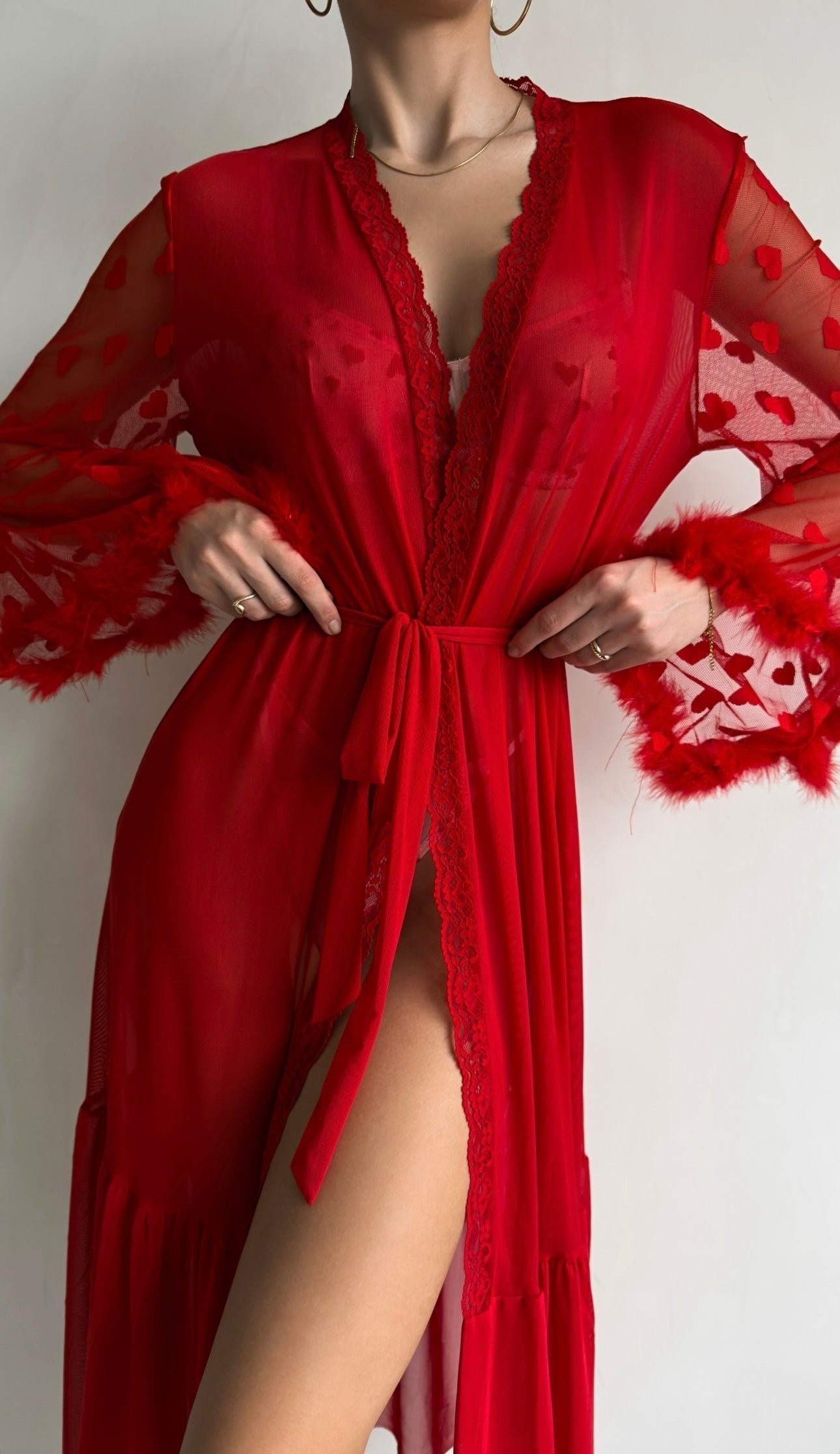Liora™ | Kimono en Dentelle Transparente