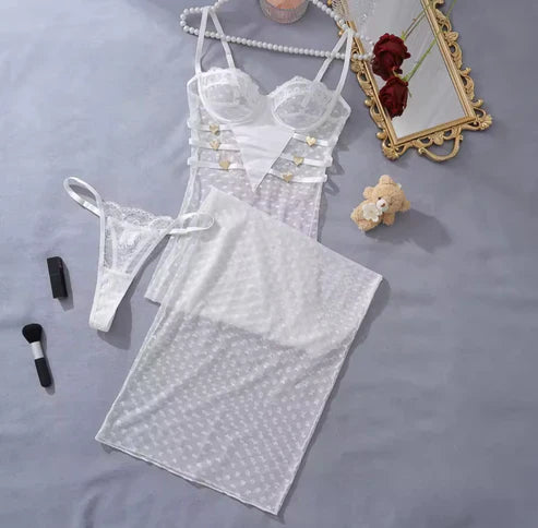 La Amora™ | Ensemble Lingerie Heart Mesh