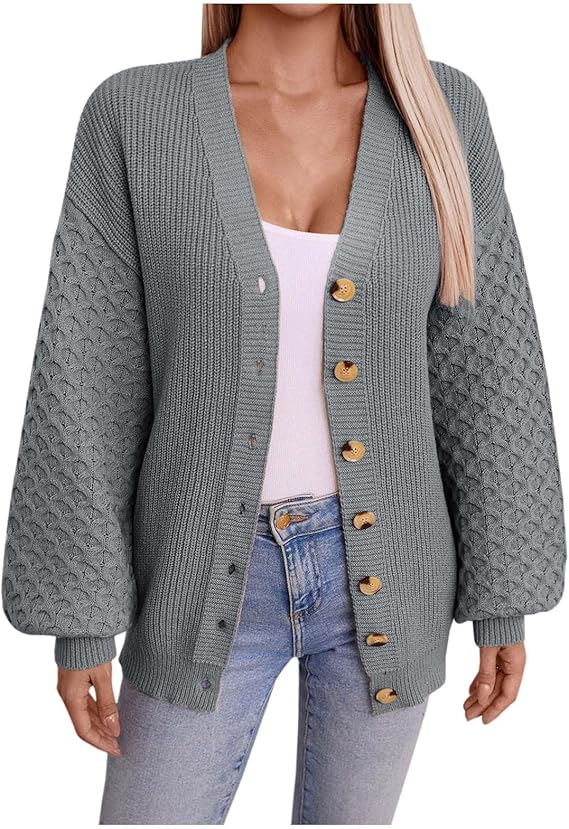 Lylia™ | Gilet Tricoté Oversized avec Col en V et Boutons