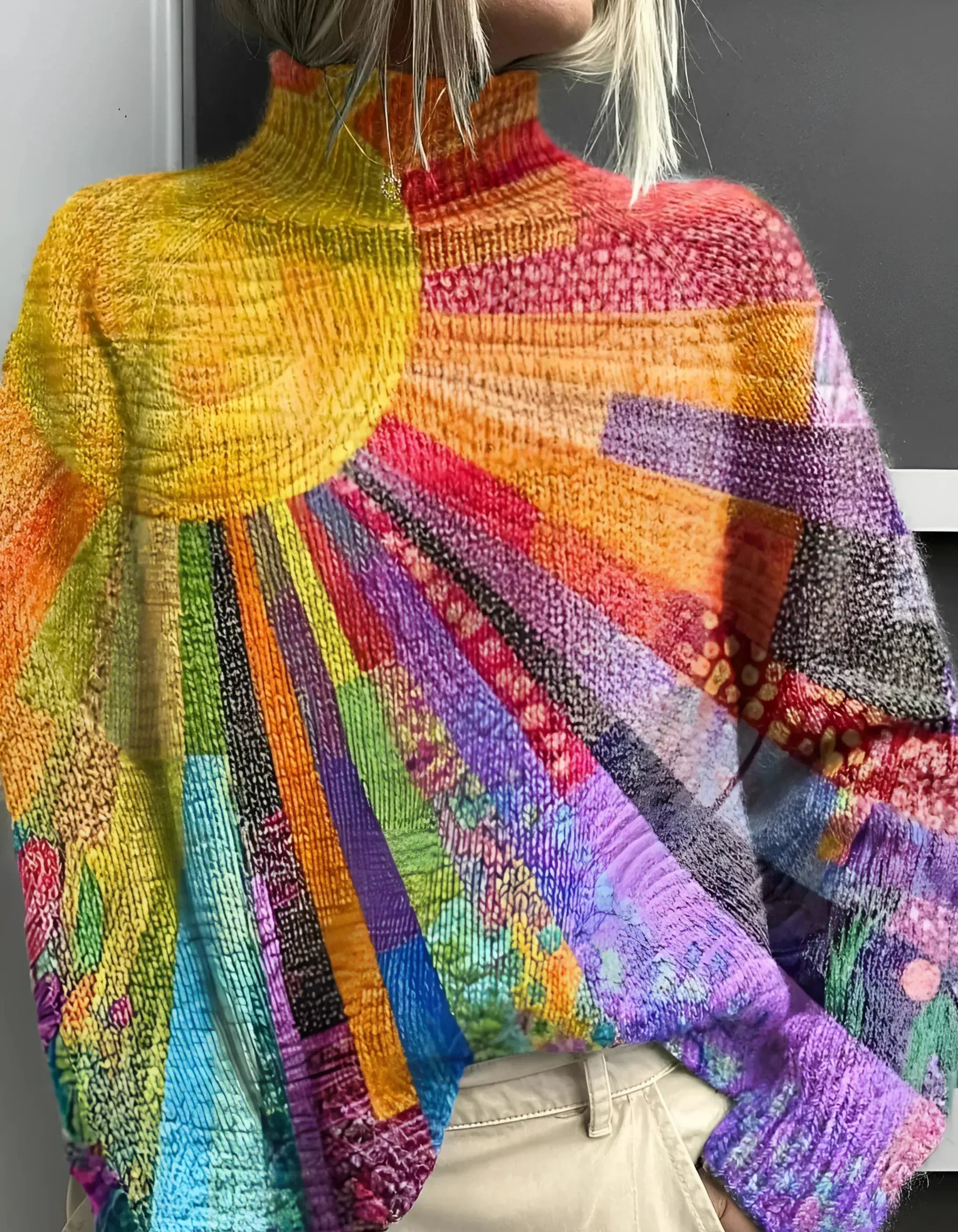 Alina™ | Pull Col Roulé Chaud et Coloré