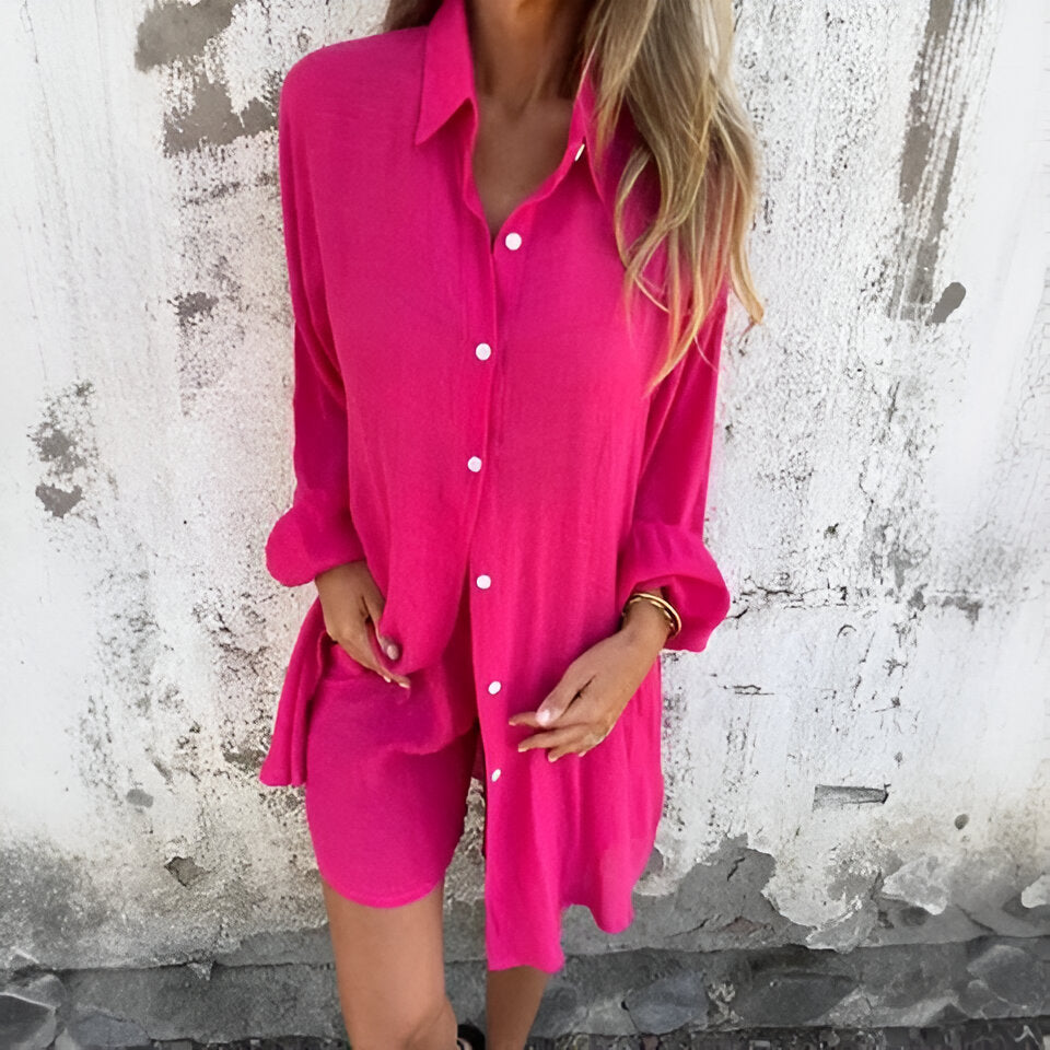 Elviora™ | Ensemble Blouse et Short Uni