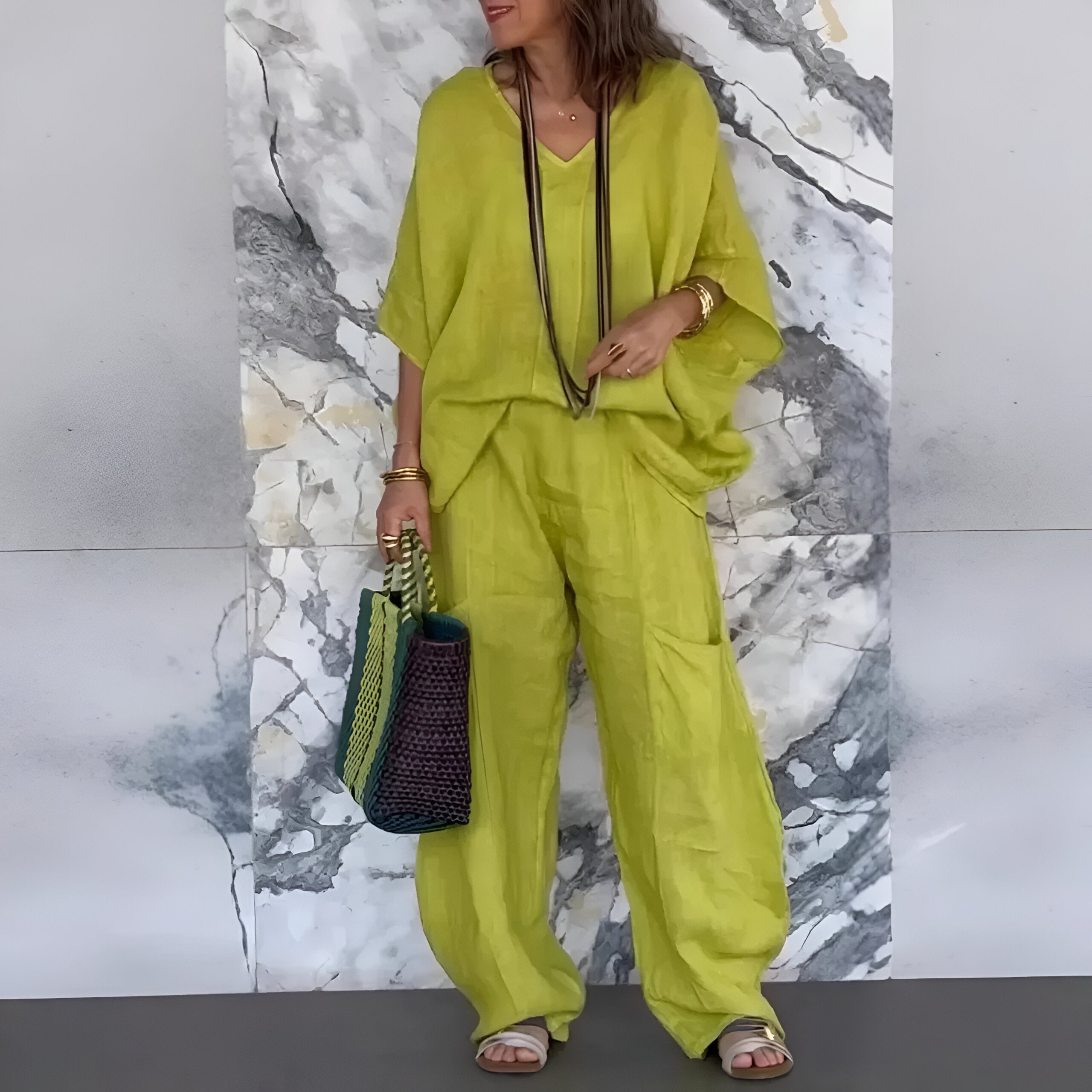 Marivella™ | Ensemble décontracté à col en V