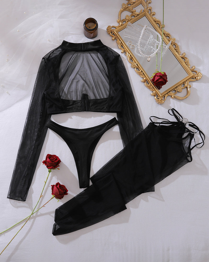 Valentina™ | Ensemble de Top Court en Maille Romantique avec Bas