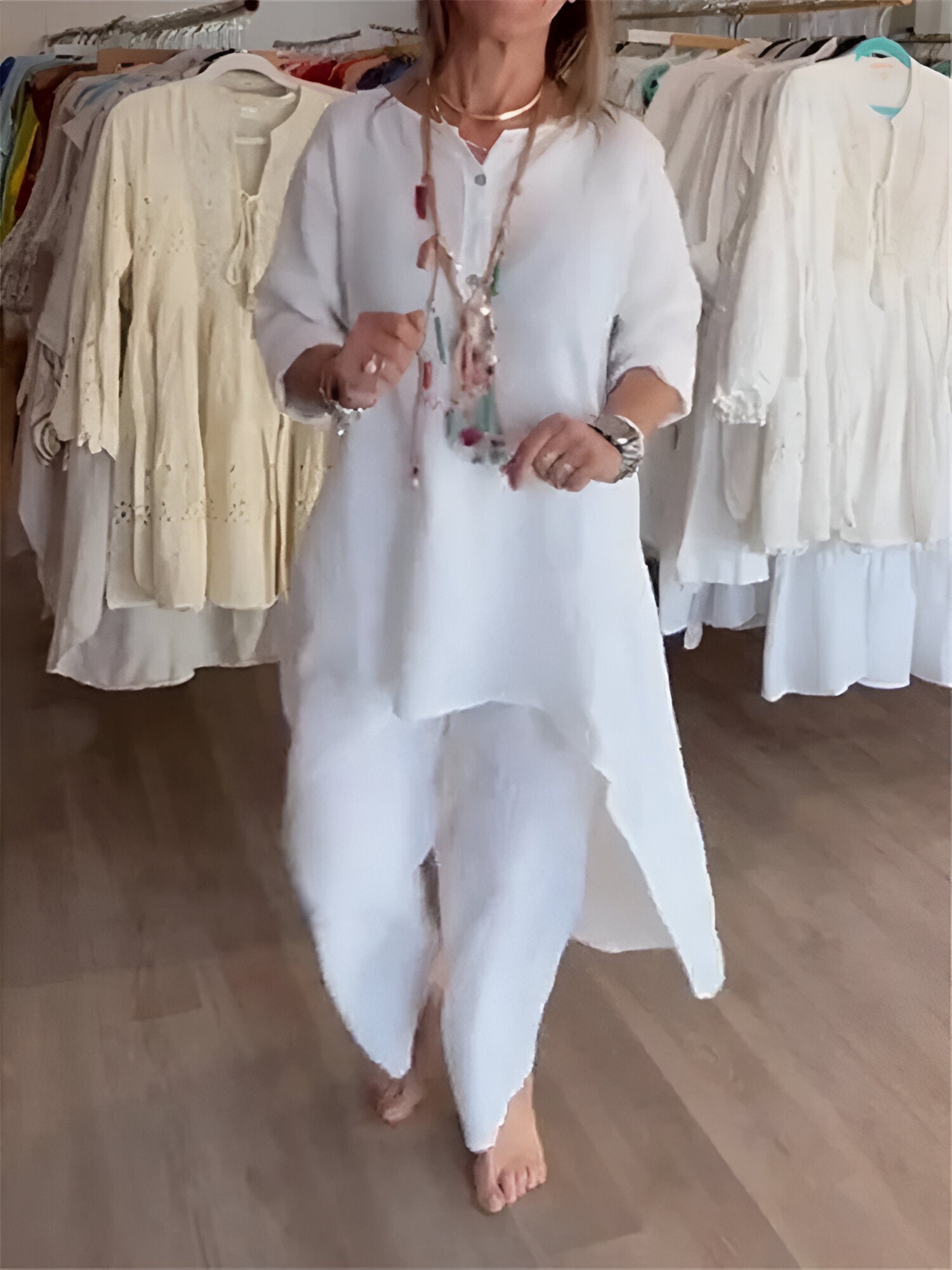 Elavira™ | Ensemble d'été en mélange de coton léger