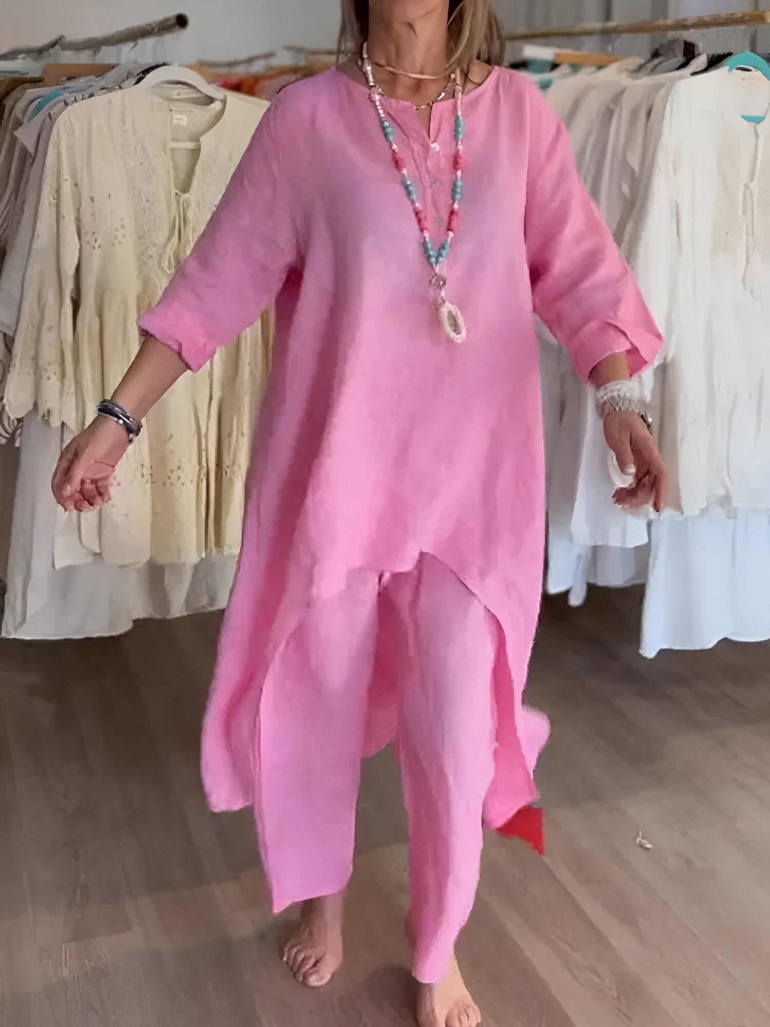 Elavira™ | Ensemble d'été en mélange de coton léger