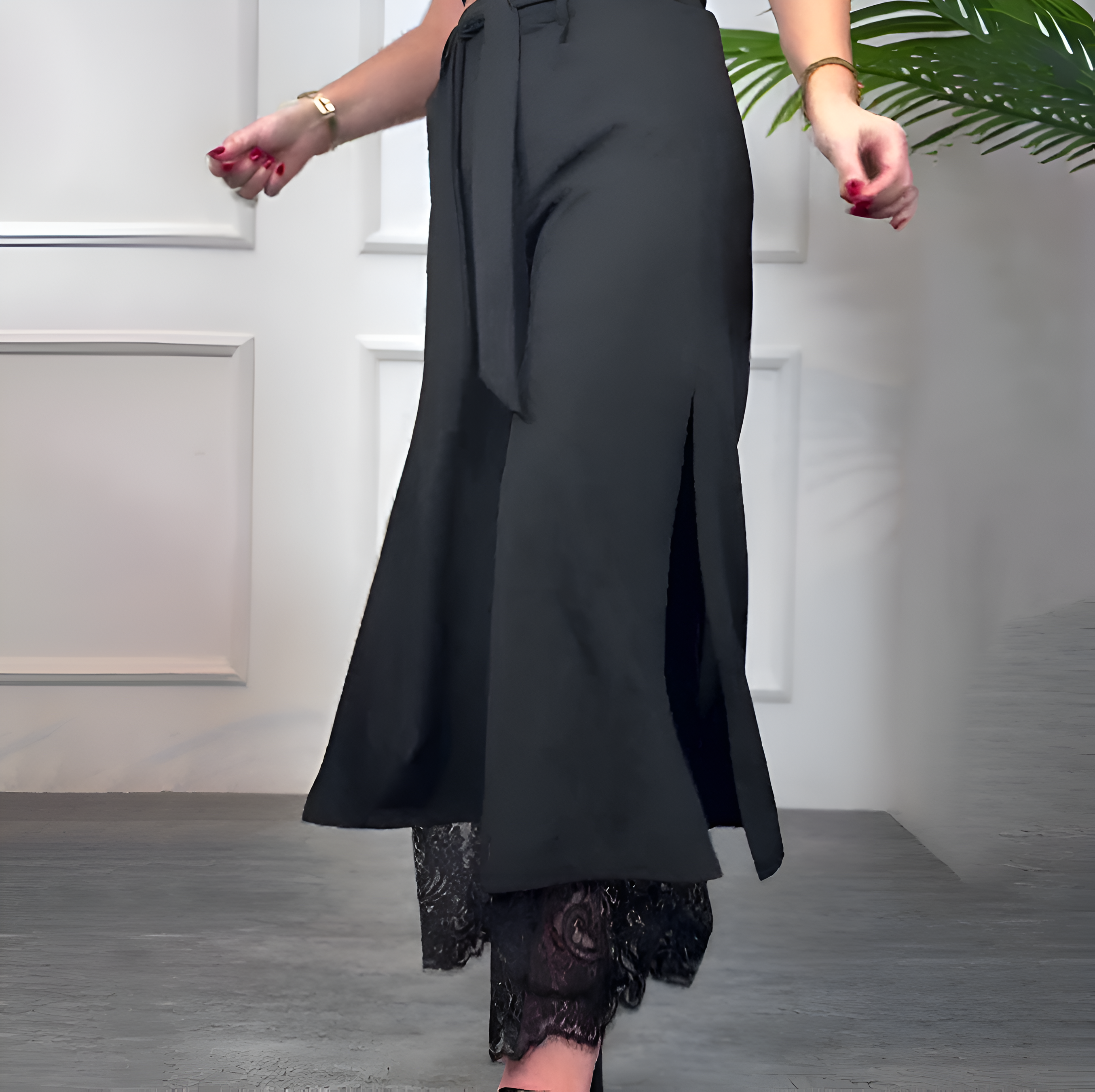 Veloria™ | Pantalon Large avec Dentelle