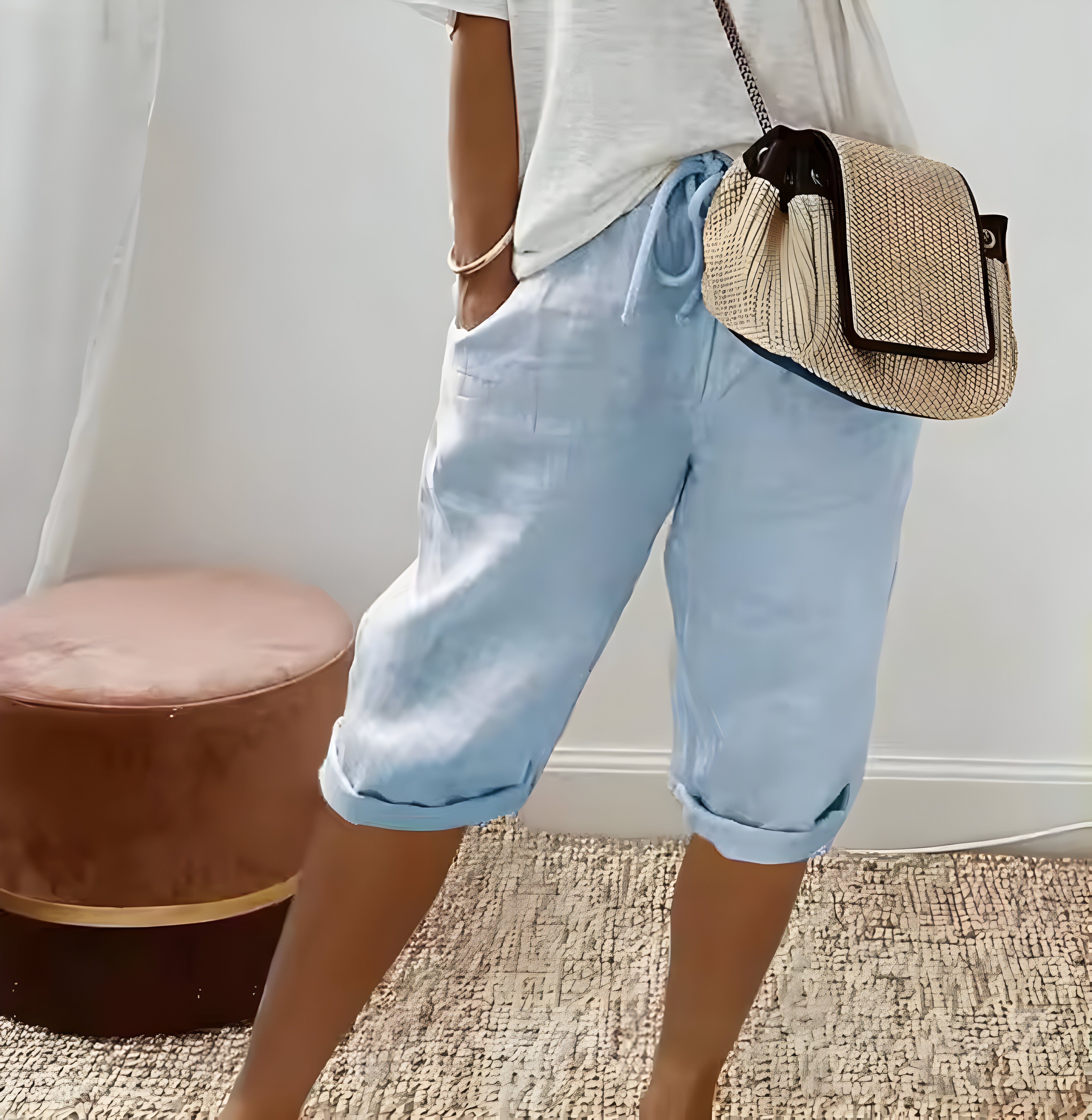Selina™ | Pantalon Court en Lin pour Femmes