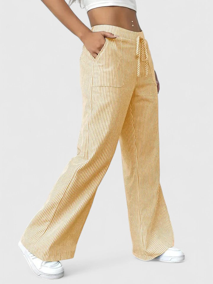 Juliette™ | Pantalon large rayé