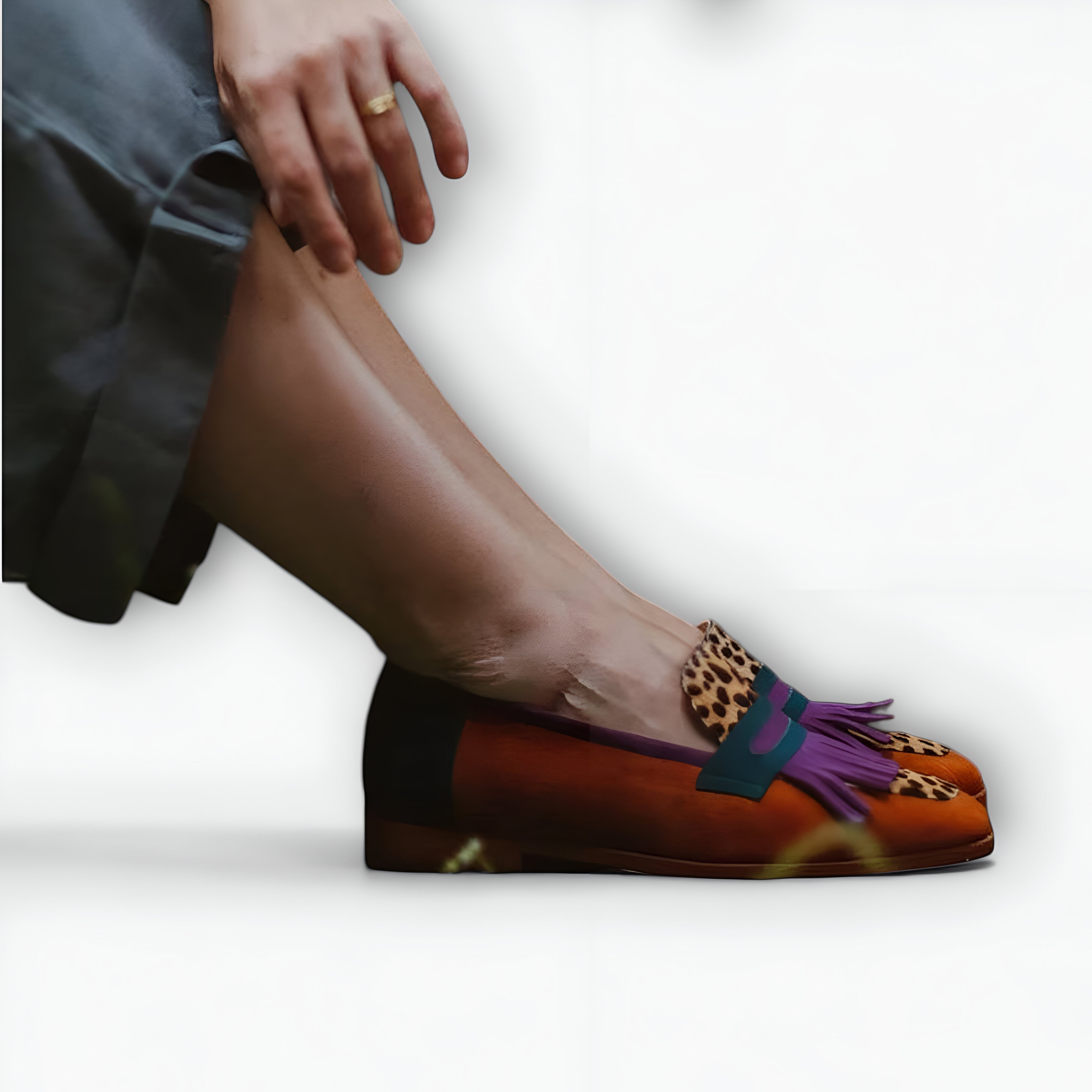 Maritza™ | Mocassins bruns avec imprimé léopard