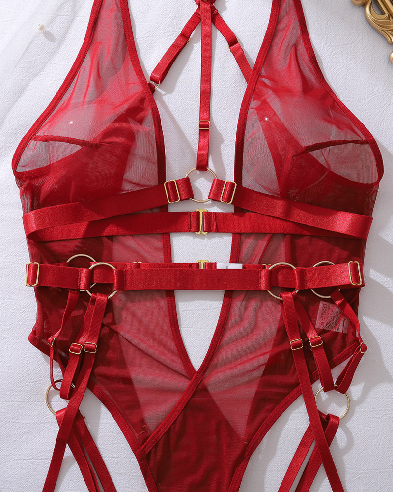 Vivienne™ | Body dos nu en maille avec bretelles métalliques