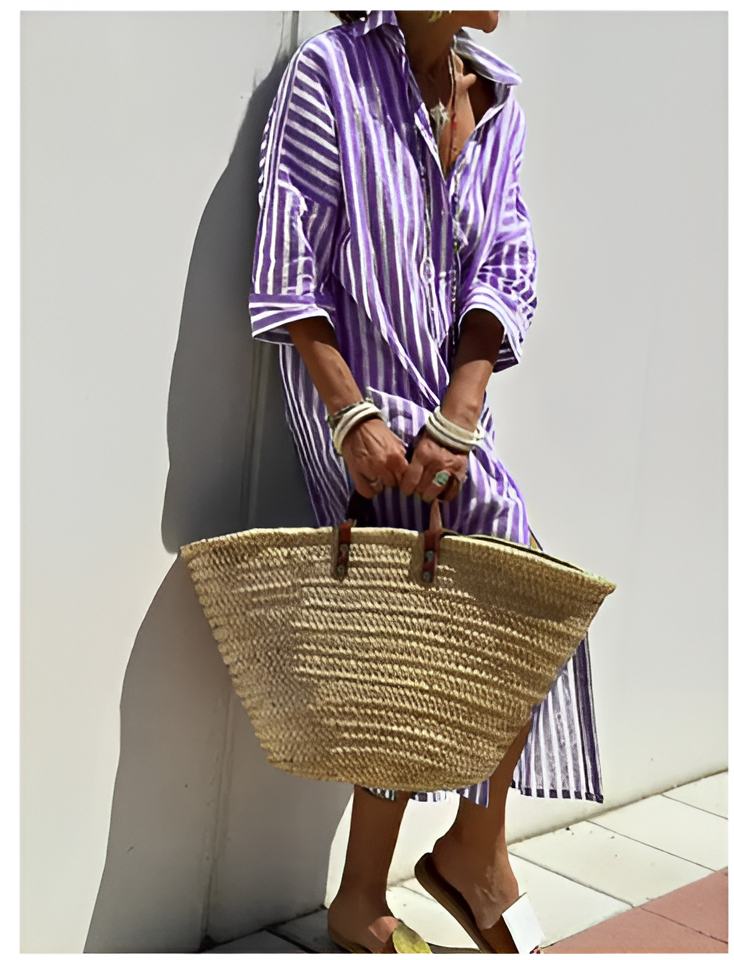 Camille™ | Élégante Robe Chemise à Rayures