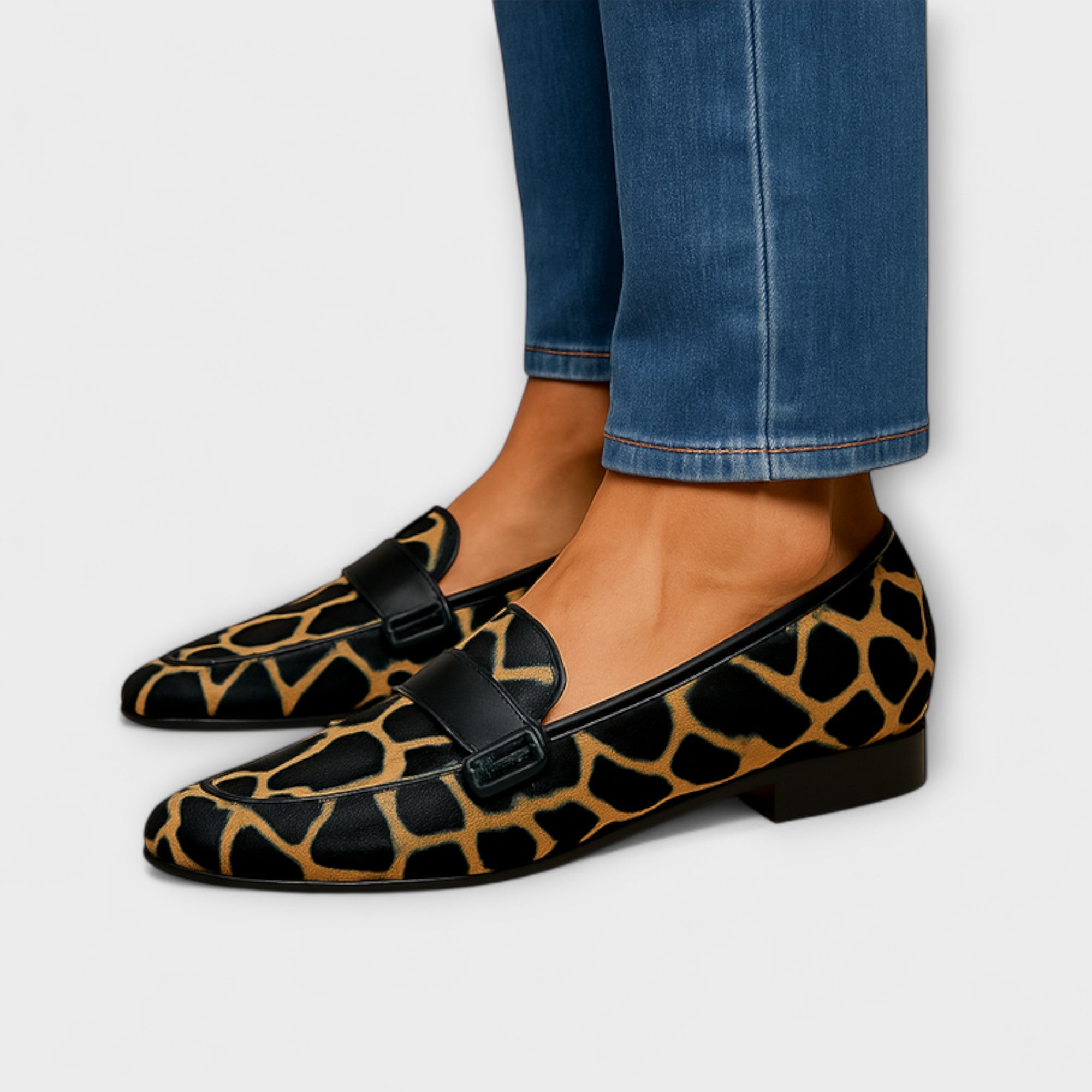 Arielle™ | Mocassins Léopard avec Bande Élégante