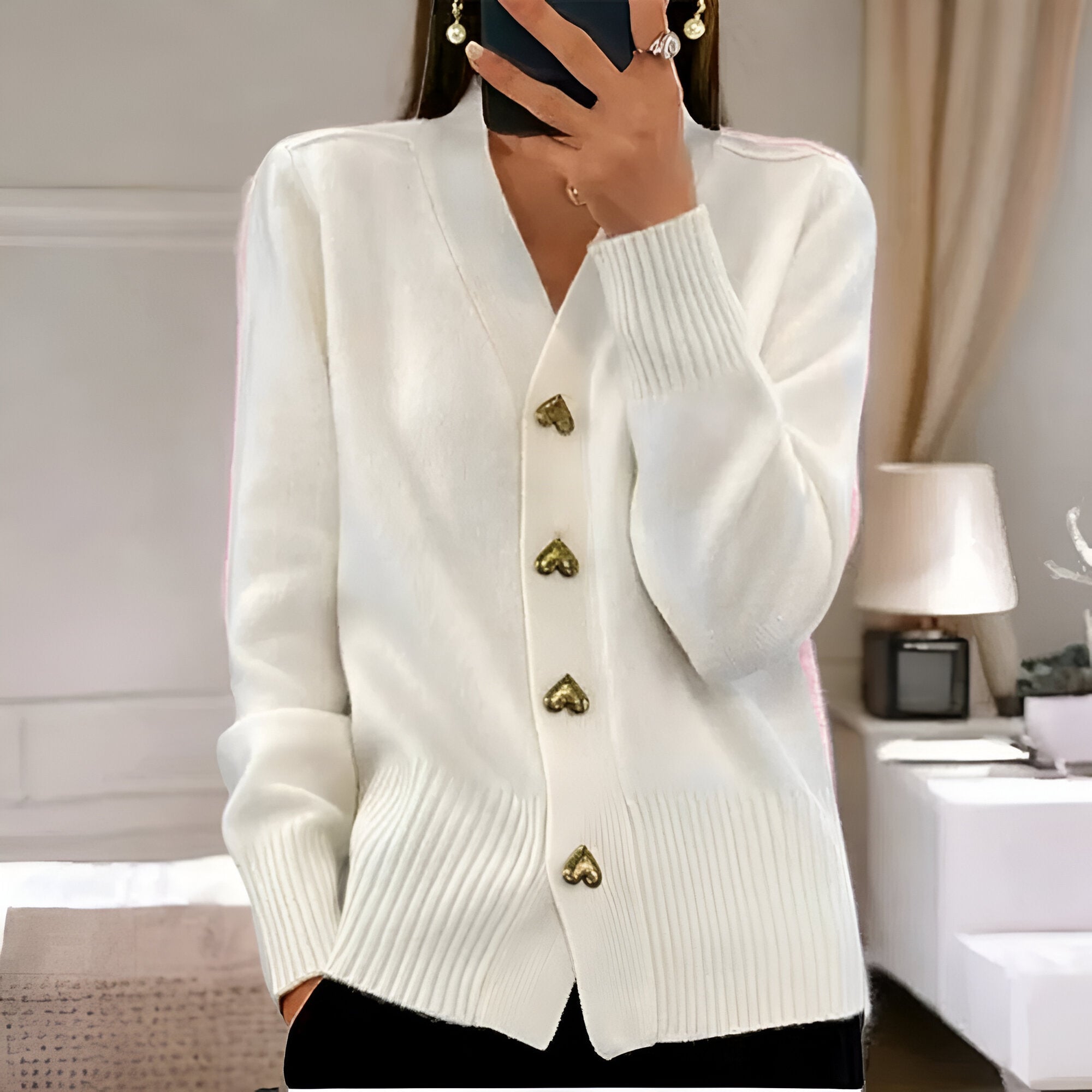 Alessia™ | Cardigan élégant avec des boutons en forme de cœur