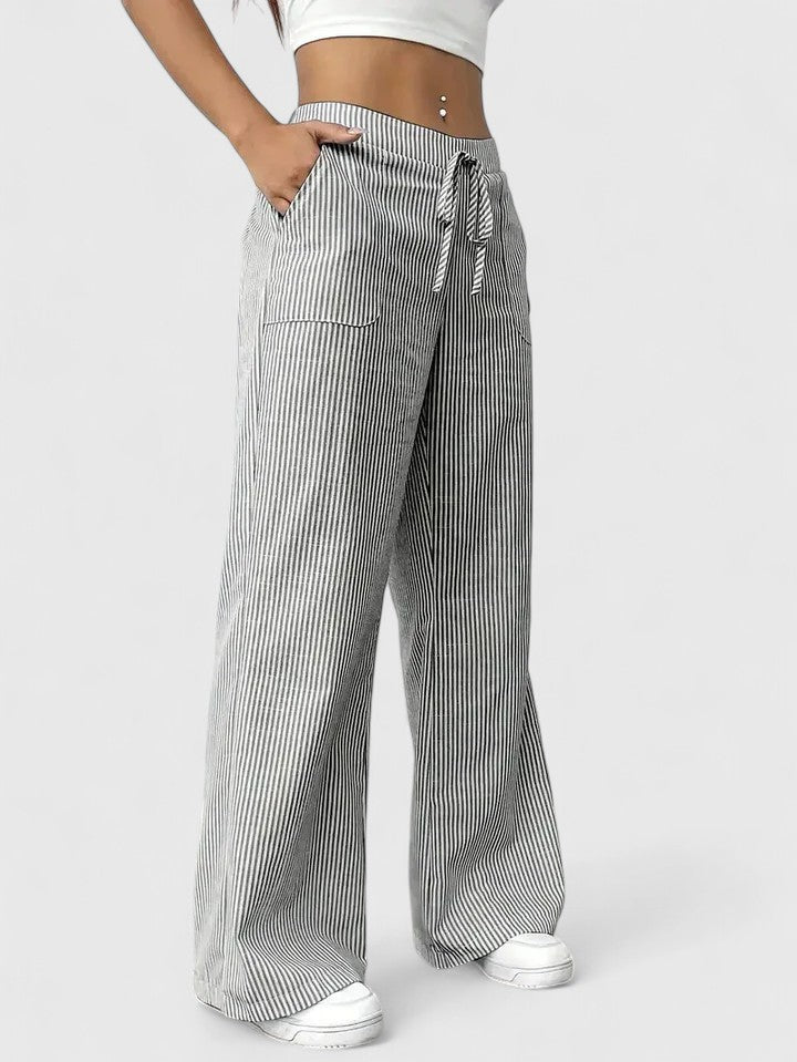 Juliette™ | Pantalon large rayé