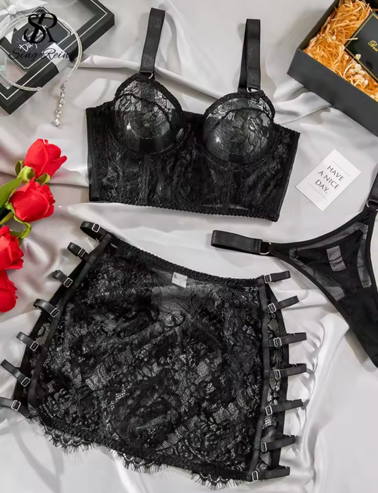 L’Livia™ | Ensemble Lingerie Rouge Désir
