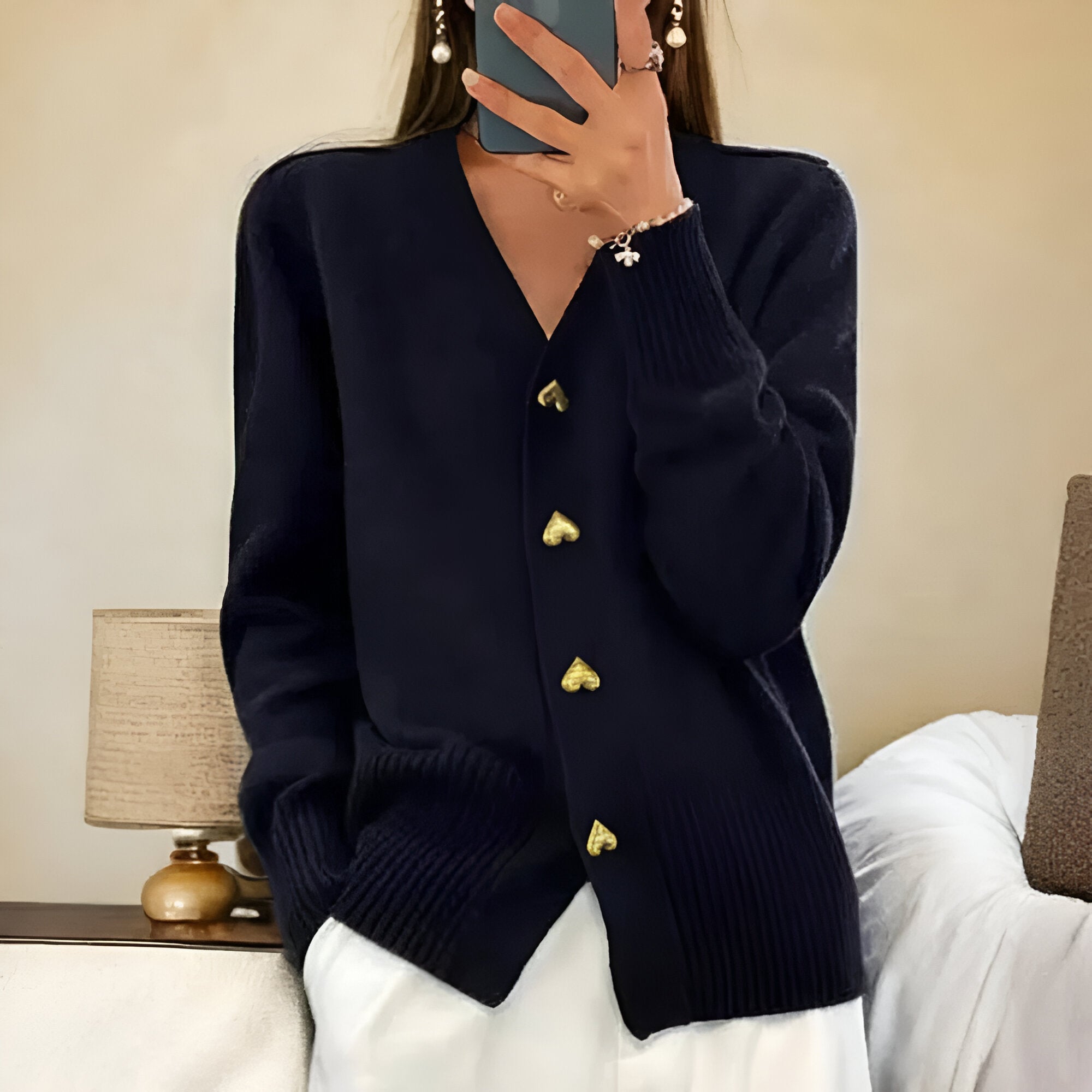 Alessia™ | Cardigan élégant avec des boutons en forme de cœur