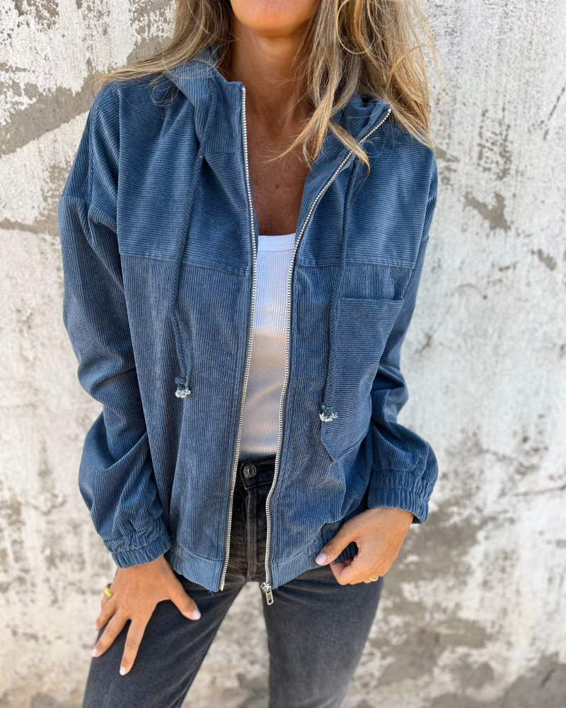 Liora™ | Veste à capuche en velours côtelé