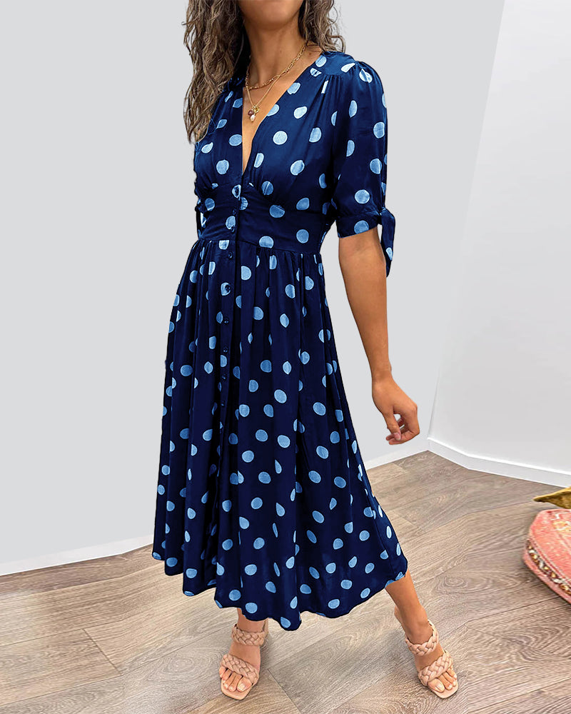 La Caroline™ | Robe Élégante à Pois