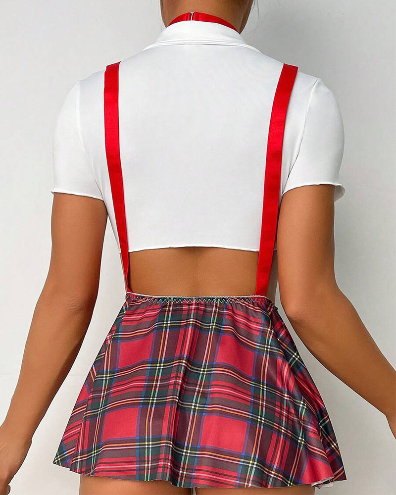 Amara™ | Ensemble Sexy 3 Pièces avec Crop Top, Jupe Plissée & Slip