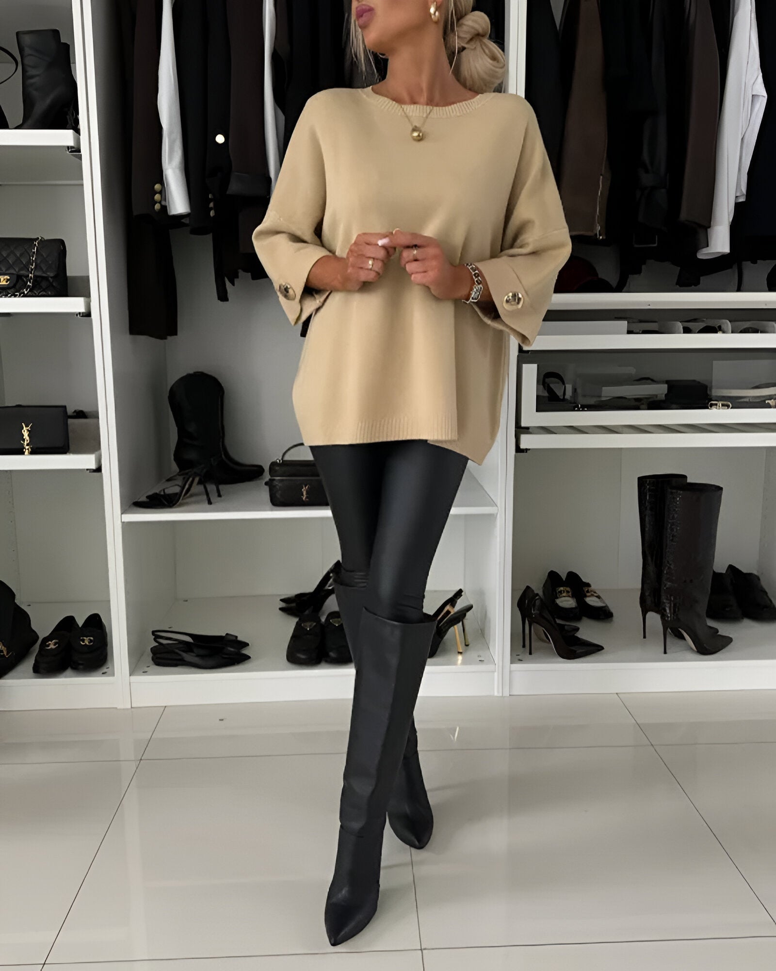 Serina™ | Pull doux à bouton