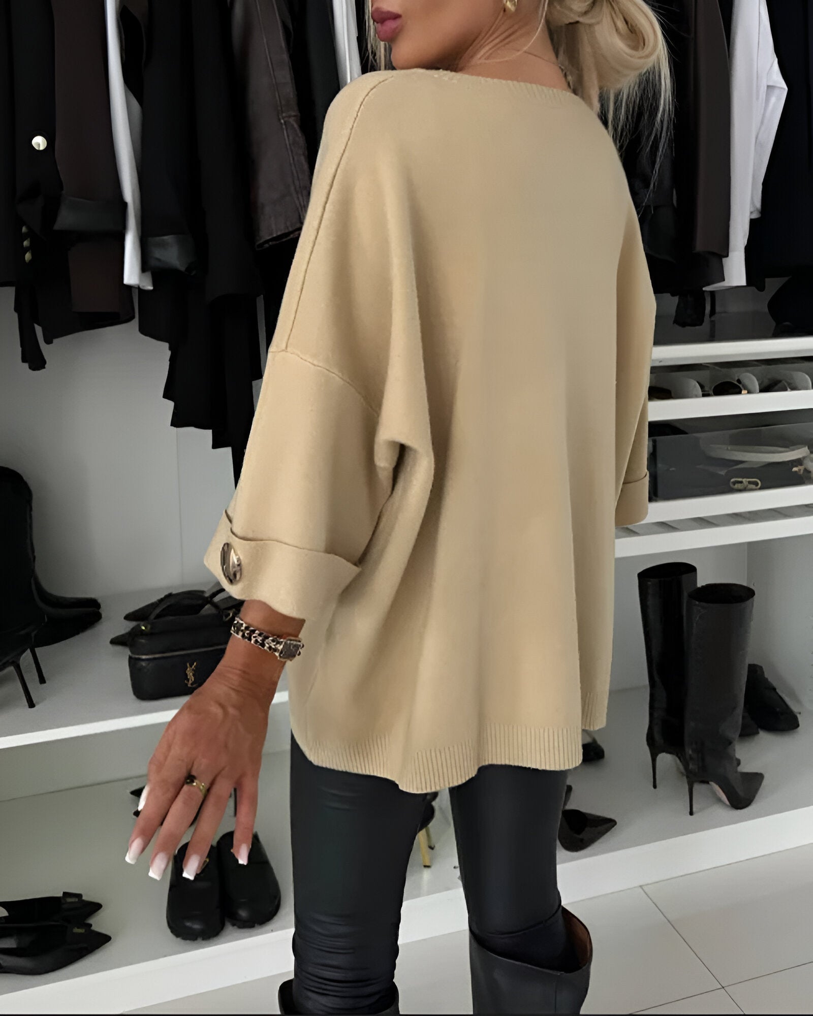 Serina™ | Pull doux à bouton