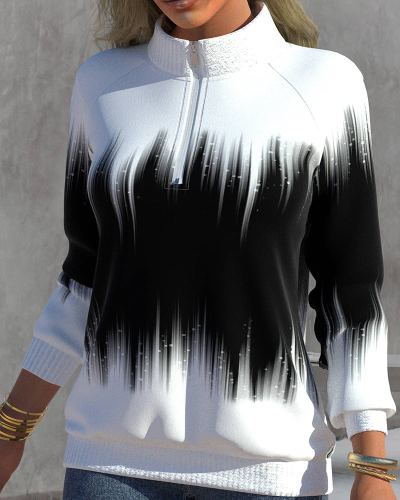 Liora™ | Pull à col montant et imprimé dégradé