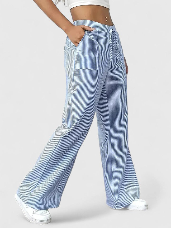 Juliette™ | Pantalon large rayé