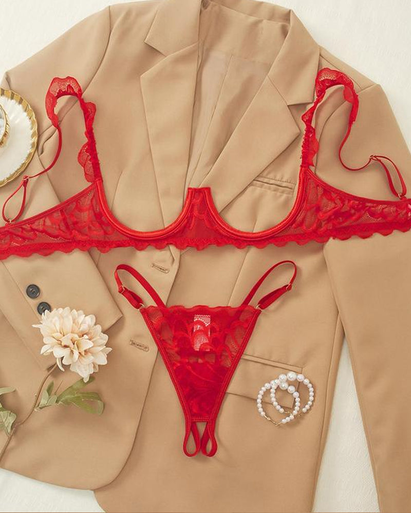 Amelia™ | Ensemble de Lingerie Sexy en Dentelle avec Bretelles Ajustables