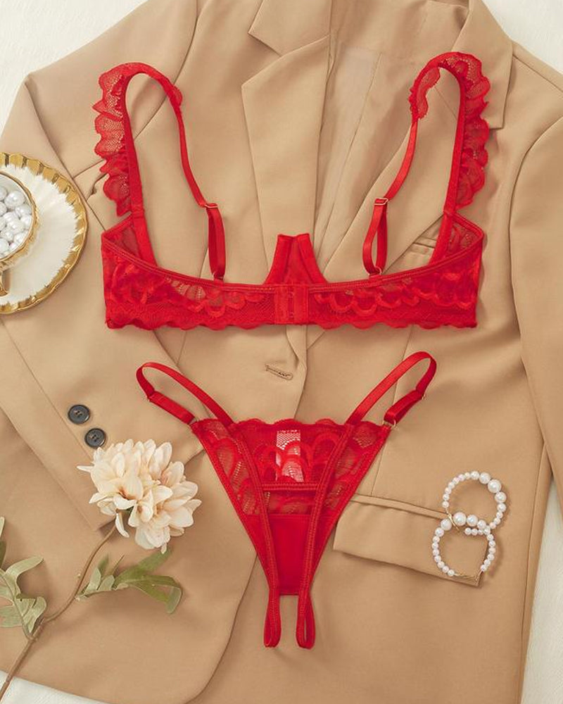 Amelia™ | Ensemble de Lingerie Sexy en Dentelle avec Bretelles Ajustables
