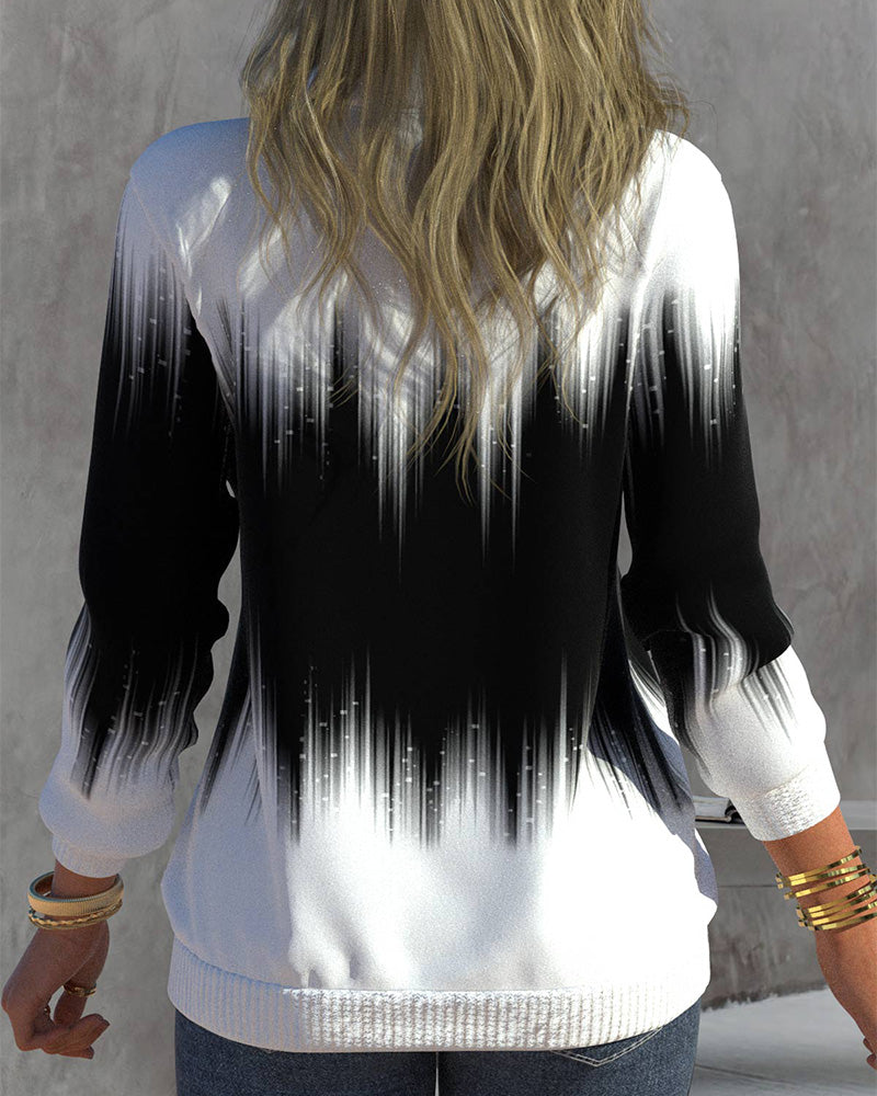 Liora™ | Pull à col montant et imprimé dégradé