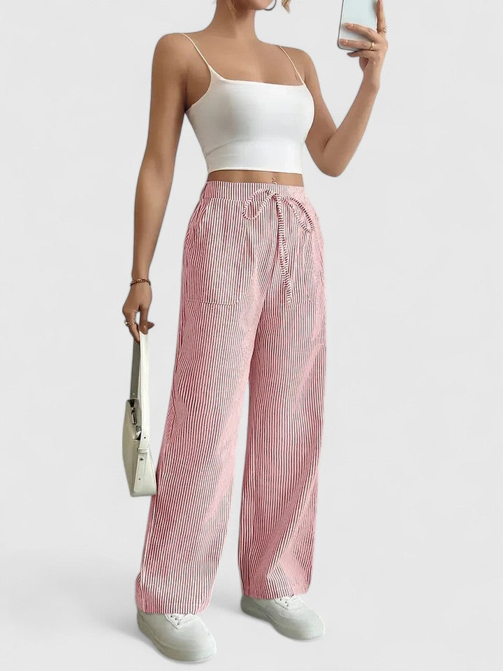 Juliette™ | Pantalon large rayé