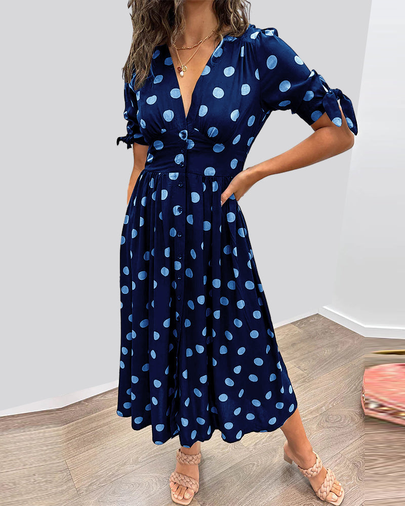 La Caroline™ | Robe Élégante à Pois