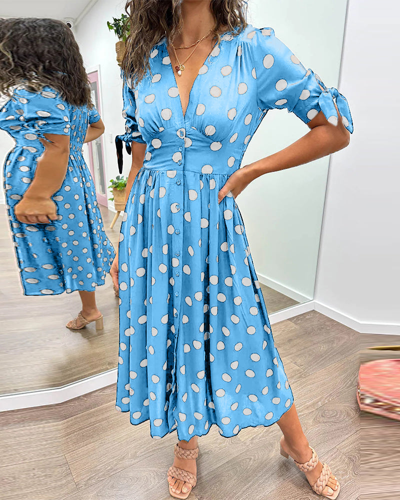 La Caroline™ | Robe Élégante à Pois