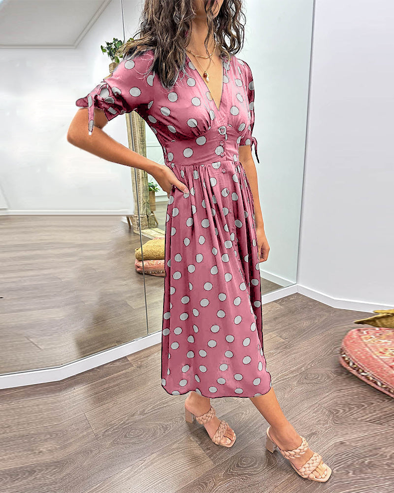 La Caroline™ | Robe Élégante à Pois