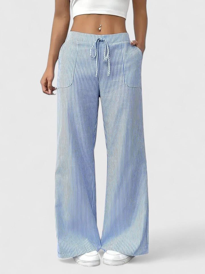 Juliette™ | Pantalon large rayé