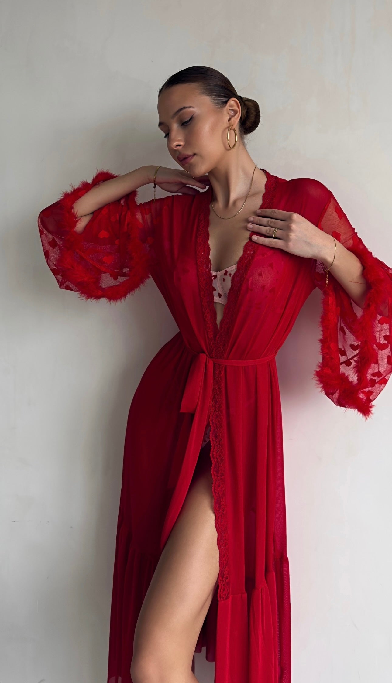 Liora™ | Kimono en Dentelle Transparente