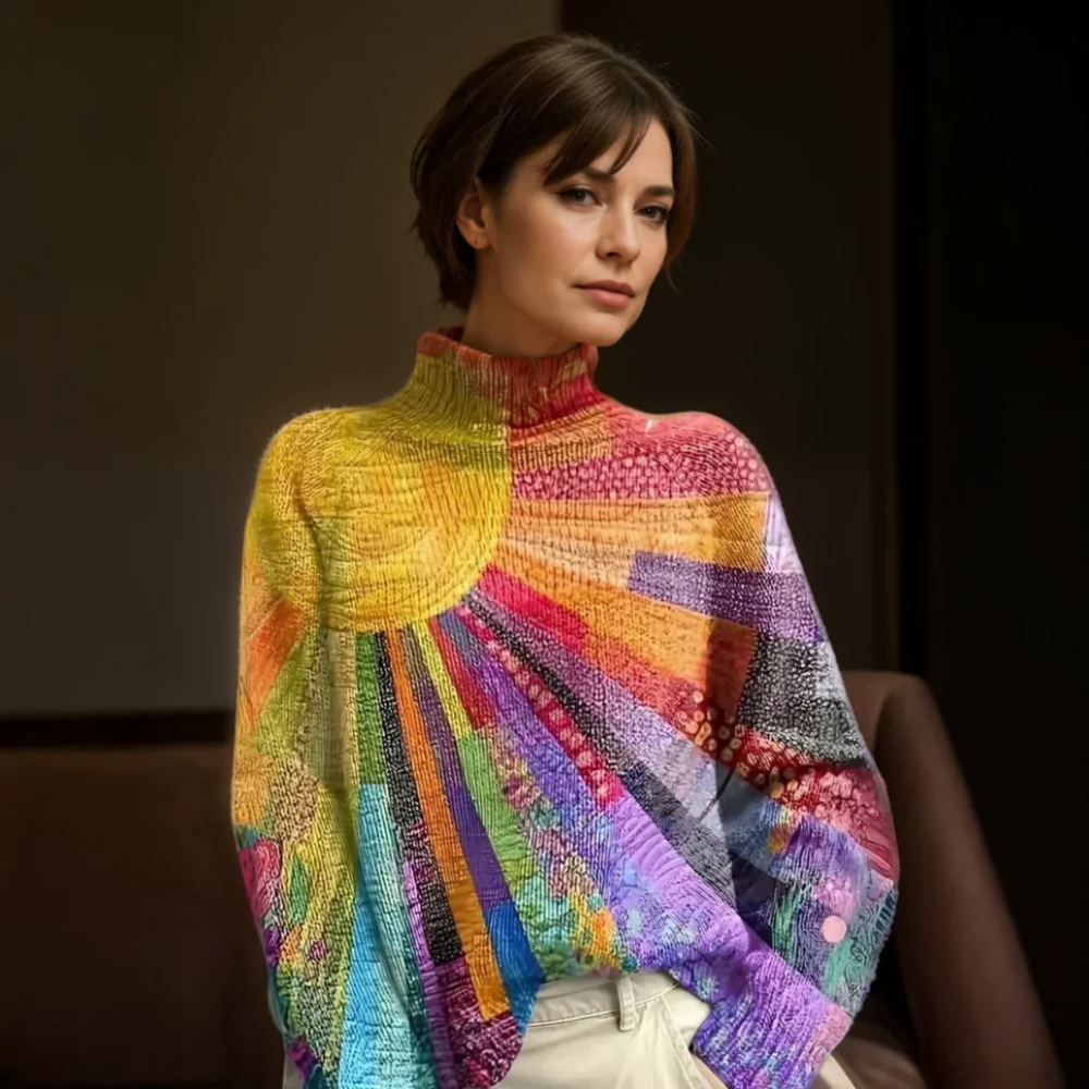 Alina™ | Pull Col Roulé Chaud et Coloré