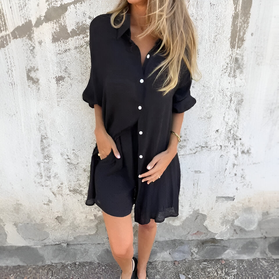 Elviora™ | Ensemble Blouse et Short Uni